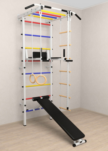 Шведская стенка Sv Pro рукоход 855 (Турник Pro рукоход/Брусья/стойка/Скамья/Канат/Кольца/Лестница)