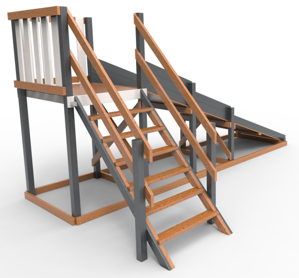 Детская площадка - деревянная горка  Пикник "Зима №2" Ультра