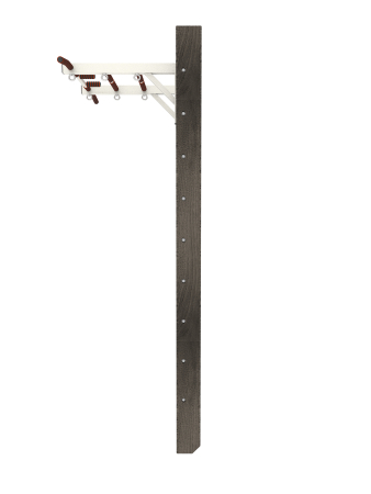 Брашированная шведская стенка "Кастерли" Black с турником (Белые ступени)