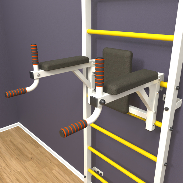 Шведская стенка «LittleSport» White Pull-Up 2.0 желтые ступени