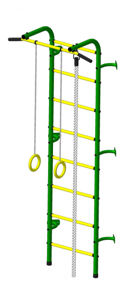 Детский спортивный комплекс ДСК "Пионер-с1у"(пристеночный) зеленый-желтый