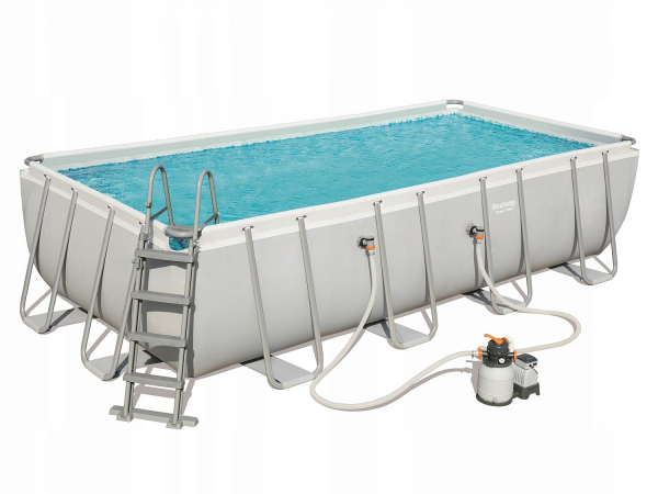 Каркасный прямоугольный бассейн 549х274х122см, 14812л, песочн.фил-нас5678л/ч, тент, лест., диспенсер, Bestway, 56466 BW