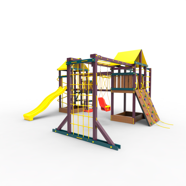 Детская площадка Пикник «Лила» Кракен Компакт с турником и шведской стенкой