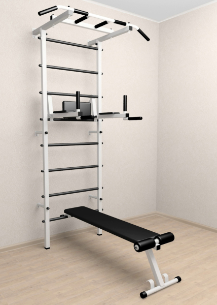 картинка Шведская стенка Sv Pro 804 (Турник Pro/Брусья/стойка/Скамья) от магазина Лазалка