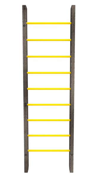 картинка Брашированная шведская стенка "Кастерли" Black (Желтые ступени) от магазина Лазалка