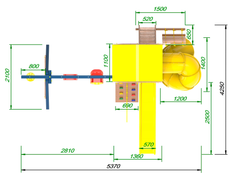 картинка Детская игровая площадка Пикник  "Элит" с винтовой трубой (синий) от магазина Лазалка