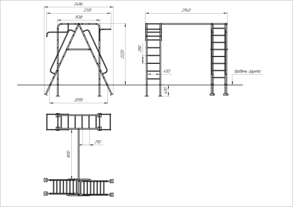 картинка Детский спортивный комплекс для дачи Пионер "Дачный" (Гнездо 80М) от магазина Лазалка