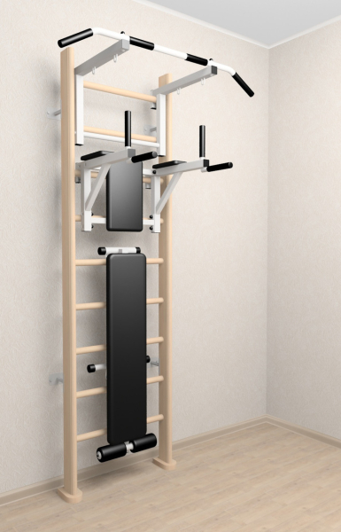 картинка Деревянная шведская стенка Sv Sport 905с (Турник стандарт/Брусья/Скамья) от магазина Лазалка